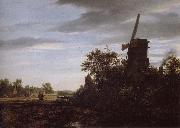 Jacob van Ruisdael A Windmill near Fields oil painting reproduction